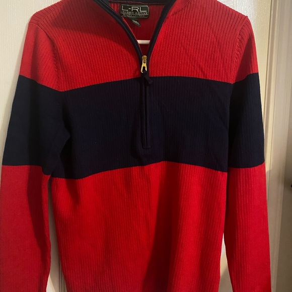 Lauren Ralph Lauren Y2K Color Block Ribbed Half Zip Pullover Sweater - Picture 4 of 8